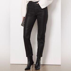 Good American Coated Good Classic 5PKT Black Denim Womens Size 6/28 26” Inseam